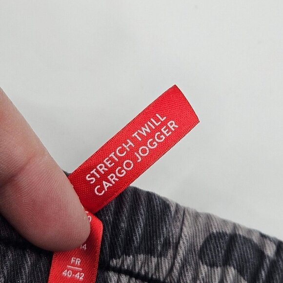 Spanx Stretch Mid Rise Twill Jogger Pants Black Wash Camo Women's Size M Cargo - Picture 7 of 13